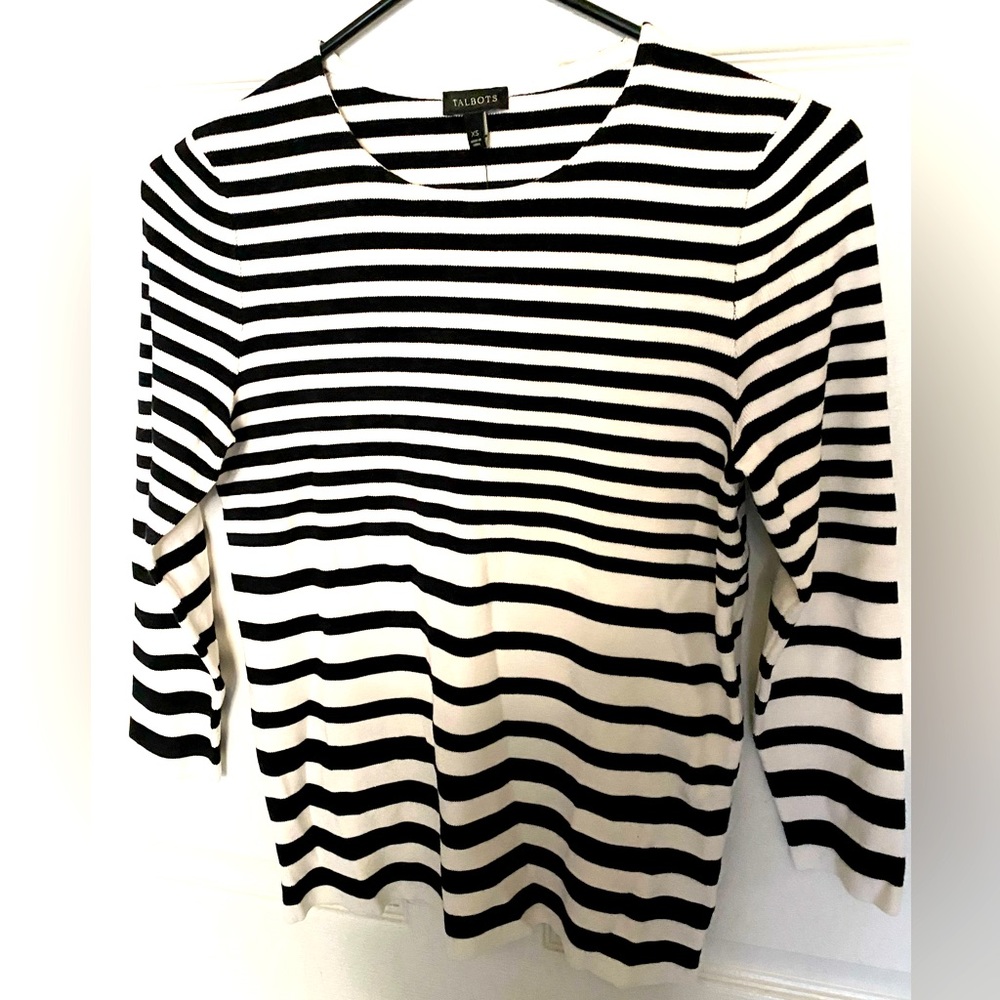 NWT!! Talbots Womens Stripped Long Sleeve Sweater Shirt Size XS